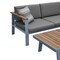 Armen Living Nofi Outdoor Patio Sectional Set in Gray Finish with Gray Cushions and Teak Wood SETODNOSEGR - alternate 6